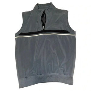 Bobby Jones Men’s X-H20 1/3 ZipSleeveless Vest Flannel Lined Size L gray&blue